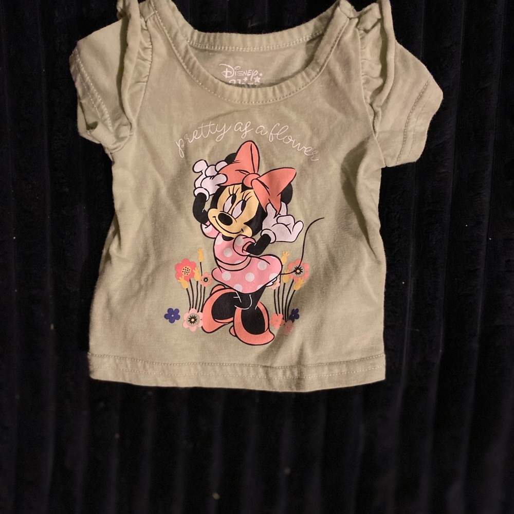 Disney Kids Light Green Minnie Mouse Tee